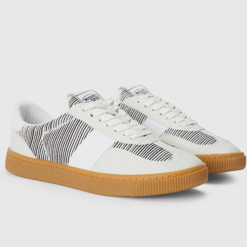 $460 Missoni Retro White Leather Designer Sneakers New In Box s40 (US 10)